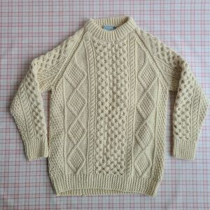 Irish Fisherman's Hand Knit Wool Sweater